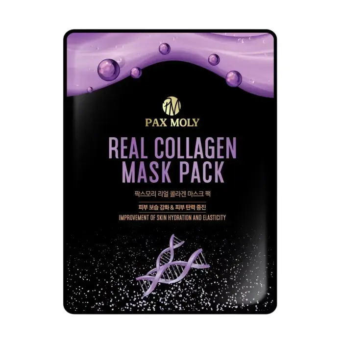 PaxMoly, Real Collagen, Hydration & Elasticity, Sheet Mask, For Face, 25 ml