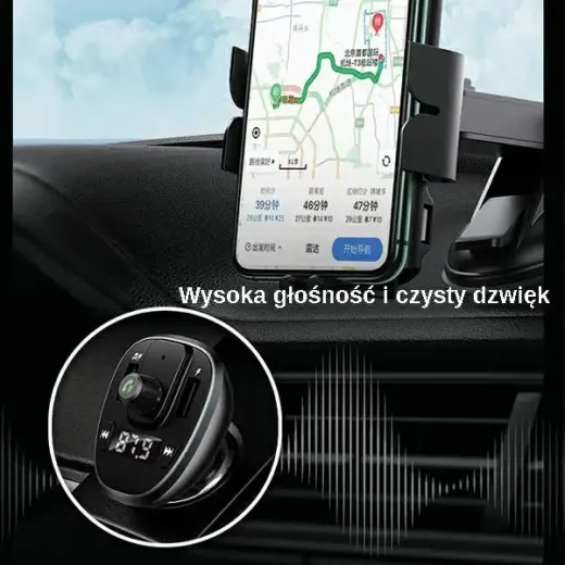USAMS Zestaw głośnomówiący C21 z transmiterem FM, Bluetooth 5.0, MP3, 2xUSB 3,4A czarny|black CC115GC01 (US-CC115) Photo