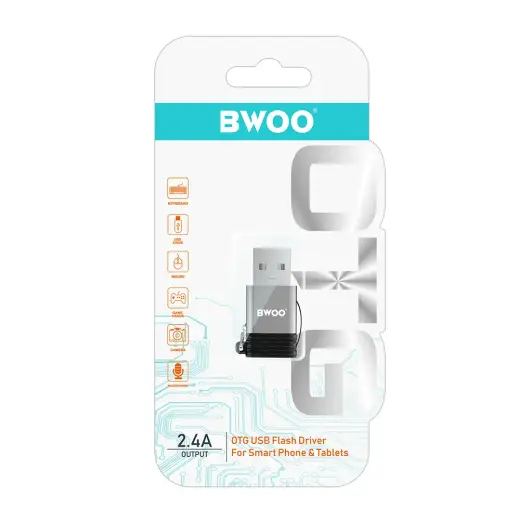BWOO adapter BZ-38 USB-C - USB gray OTG Фото num