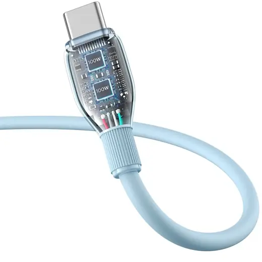 Baseus Pudding провод для передачи данных и зарядки | USB-A на USB-C | 100W | 2m | синий Фото num