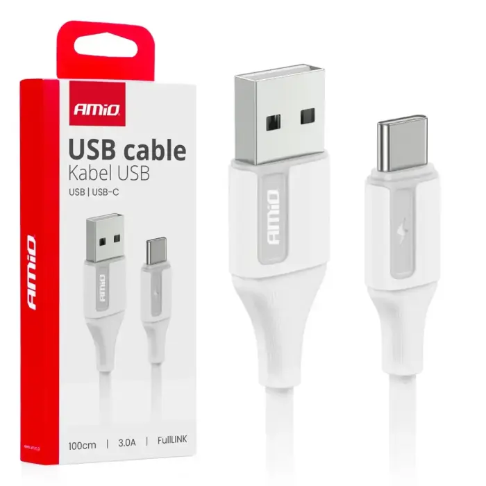 Kabelis USB – USB-C 3A 100 cm FullLINK AMIO-03917