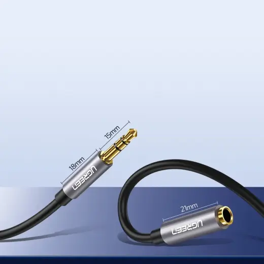 UGREEN AUX Cable Extension mini-jack 3,5 mm, 3m (Gray) Photo