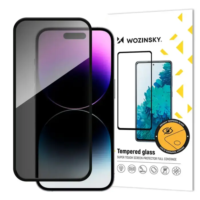 Wozinsky Privacy Glass tempered glass for phone iPhone 16 Pro | iPhone 17 (privacy effect)