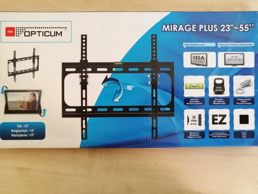 Opticum TV stiprinājums pie sienas 23-55collas, līdz 30kg, melns Foto 2