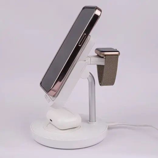Forever MACS-100 magnetic wireless charging station with power bank white 5in1 Фото num