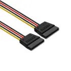 Qoltec Cable adapter POWER MOLEX | 2xSATA | 0.2m Photo