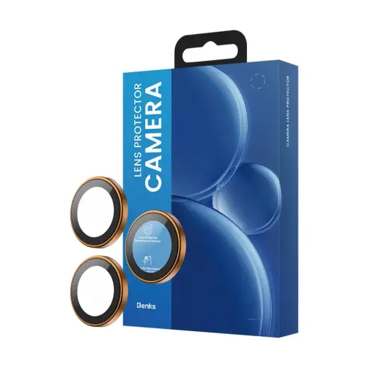 Benks Tempered glass DR Sapphire Lens Protector on camera for Iphone 17 Pro|17 Pro Max (lens 3 pieces) orange Foto 8
