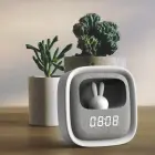 Alarm clock with LED Bunny night light PURE FNL-06 AURORA white square Forever Light Photo