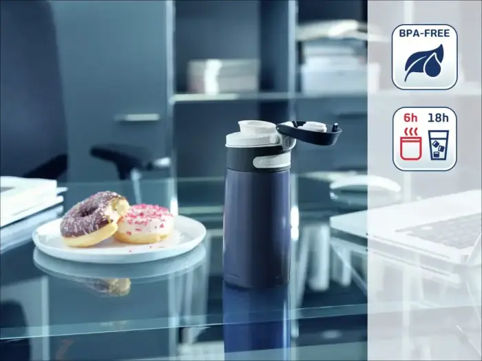 LEIFHEIT Термокружка Flip 350мл темно-синяя Фото num