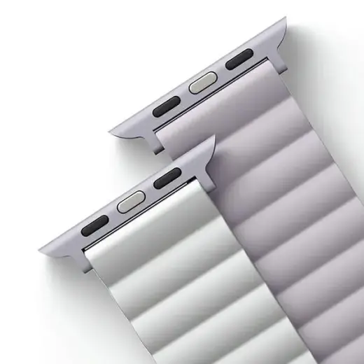 UNIQ pasek Revix Apple Watch Series 4|5|6|7|8|SE|SE2|Ultra 42|44|45|49mm. Reversible Magnetic lilak-biały|lilac-white Foto 5