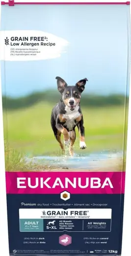Sausa barība suņiem - Eukanuba Adult All Breed Duck Grain Free, 12 kg Foto 1