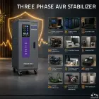 Qoltec Three-phase AVR MULTIPROTECTION voltage stabiliser | 15kVA | Accuracy ± 3% | 3-phase servo motor | LCD — Фото 3