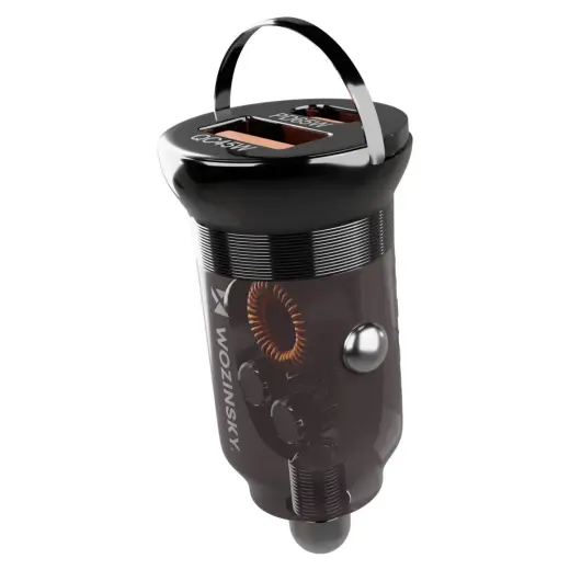 Wozinsky 65W Car Charger USB-C PD 65W | USB-A 45W QC 3.0 - Black