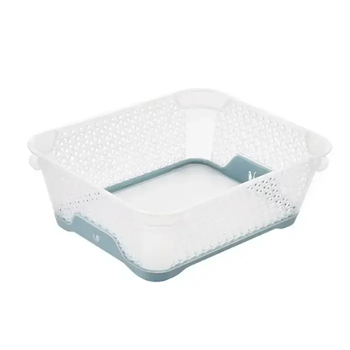 Mini basket A6 with anti-slip Jonas 20x16x7cm transparent/blue