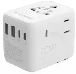 Gembird universal travel adapter tīkla lādētājs | 70W | balts