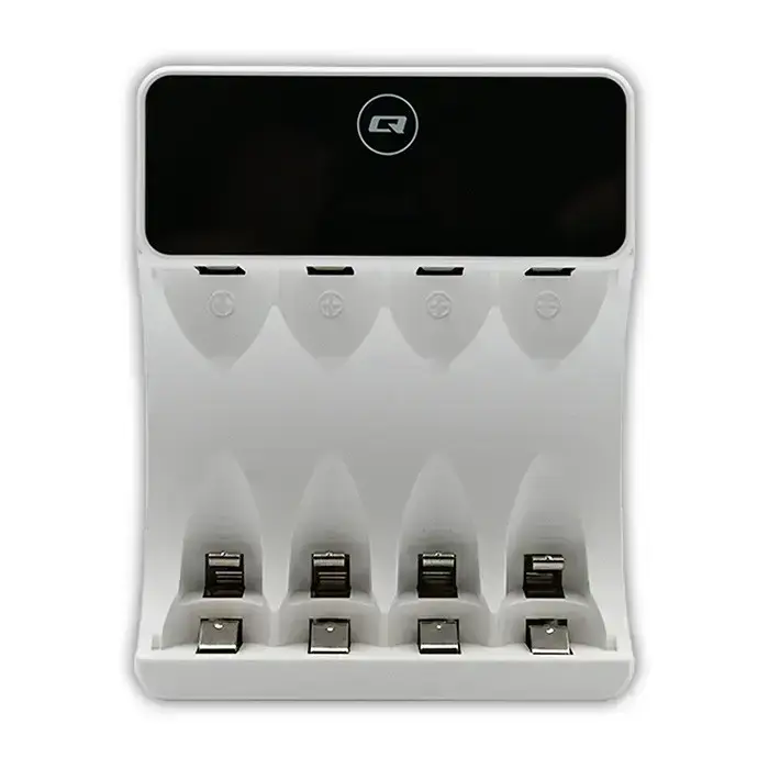Qoltec Battery Charger for Ni-MH type R03 AAA R6 AA | LCD | USB-C cable | White  Foto 9