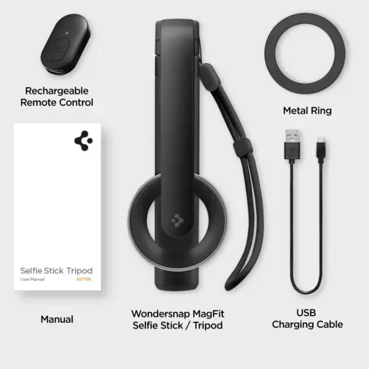 SPIGEN S571W MAGSAFE BLUETOOTH PAŠPORTRETU NŪJU STATĪVS MELNS Foto 12