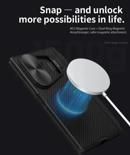 Nillkin CamShield Prop Magnetic Pen Slot Case for Samsung Galaxy Z Fold 7 Black Foto 4