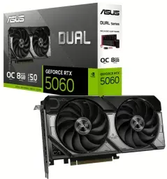 Videokarte Asus GeForce RTX 5060, 8GB GDDR7 Dual OC (DLSS 4)