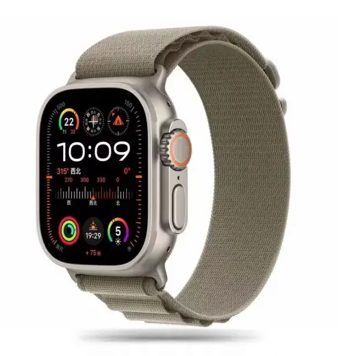 Tech-Protect Nylon Pro Strap for Apple Watch 4 | 5 | 6 | 7 | 8 | 9 | SE | Ultra 1 | 2 (42|44|45|49 mm) - Titanium Olive Фото num