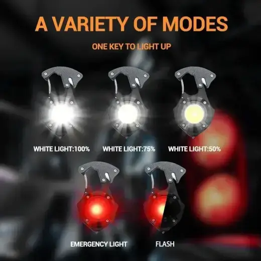 Mini flashlight LED keychain W5143 Type C with 2 screwdriver bits orange Foto 5