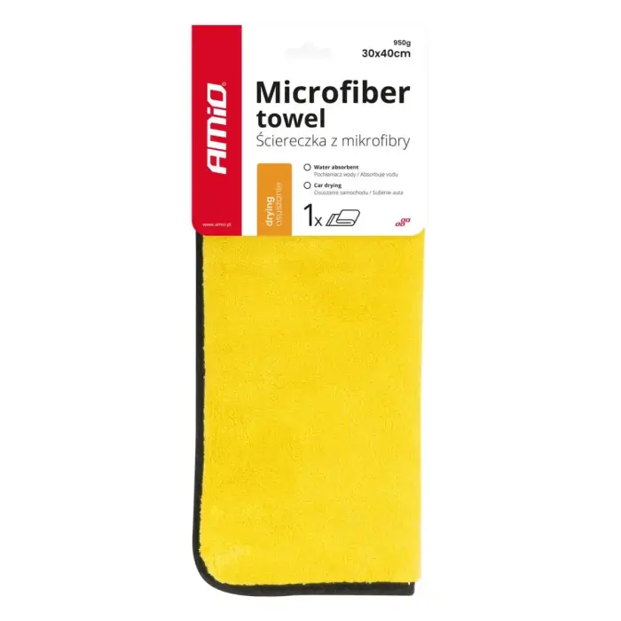 Mikrošķiedras nosusināšanas dvielis 30×40 cm 950 g/m² AMIO-03754