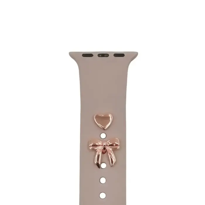 Pin Charms set for watch straps bow rose gold