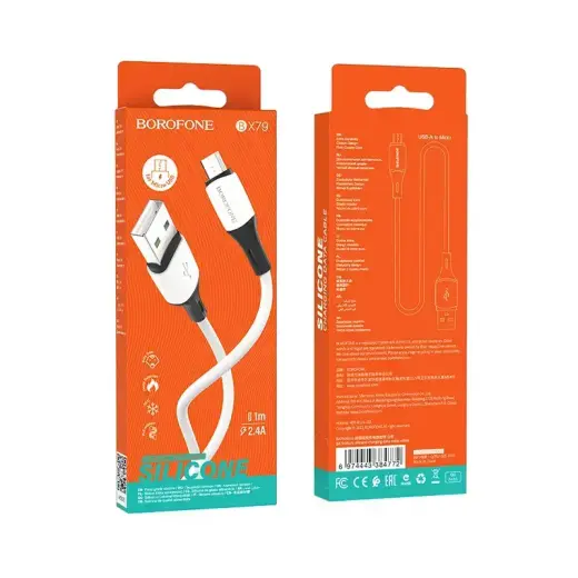 Borofone Cable BX79 - USB to Micro USB - 2,4A 1 metre white Foto 4