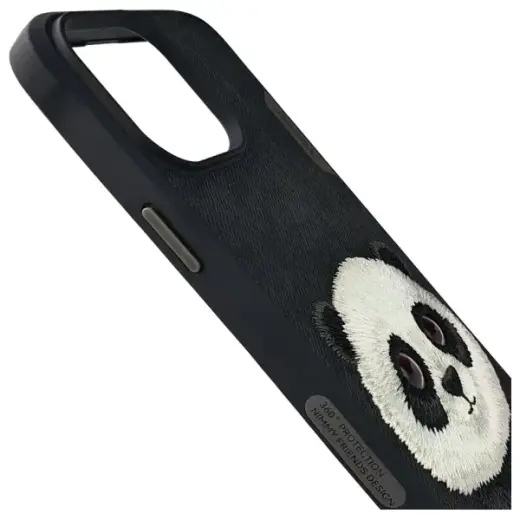 Nimmy etui iPhone 15 Pro 6.1"             czarny|black Big Eyed Pet 2.0 Panda Photo