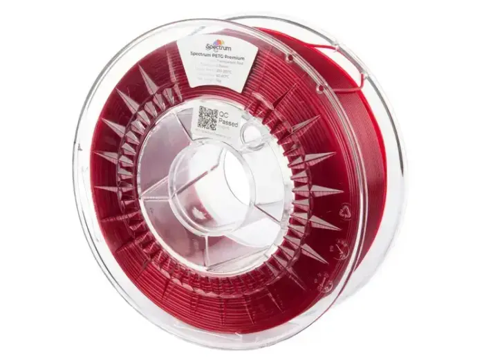 Filaments PET-G Premium TRANSPARENT RED 1 kg SPECTRUM
