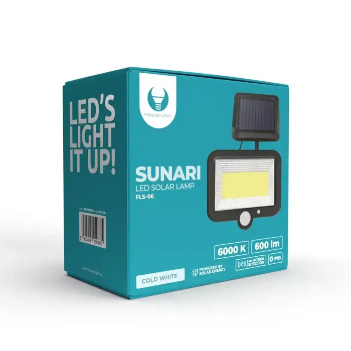 Forever Light Solar LED Lamp SUNARI FLS-06 COB PIR 8W 600lm 6000K 1800mAh Li-Ion Foto 6