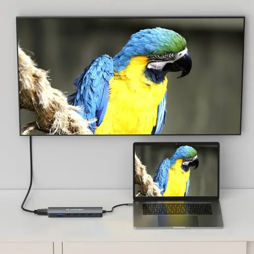 USB-C 6 in 1 Hub Wozinsky WHBC10Y4S Multifunctional, Aluminum, with 25 cm Cable - Gray Photo