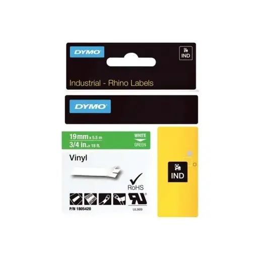 Dymo Schriftband Vinyl White Green (1805420) Foto 3