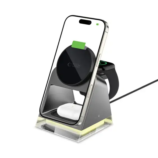 TECH-PROTECT QI15W-A43 3IN1 MAGNETIC MAGSAFE WIRELESS CHARGER BLACK Foto 2