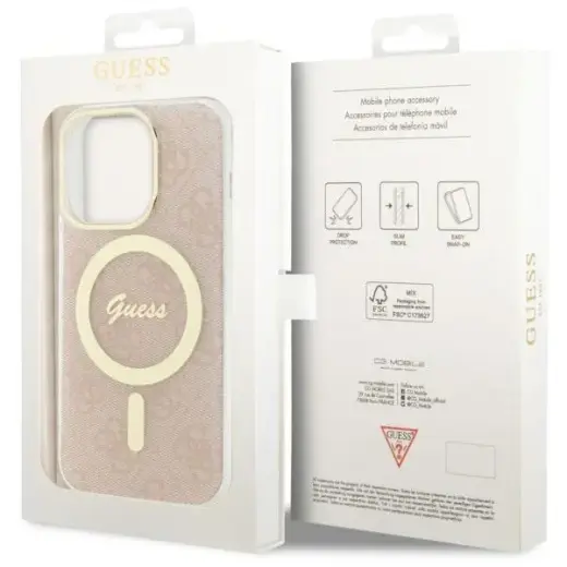 Guess GUHMP14LH4STP iPhone 14 Pro 6.1" różowy|pink hardcase 4G MagSafe Фото num