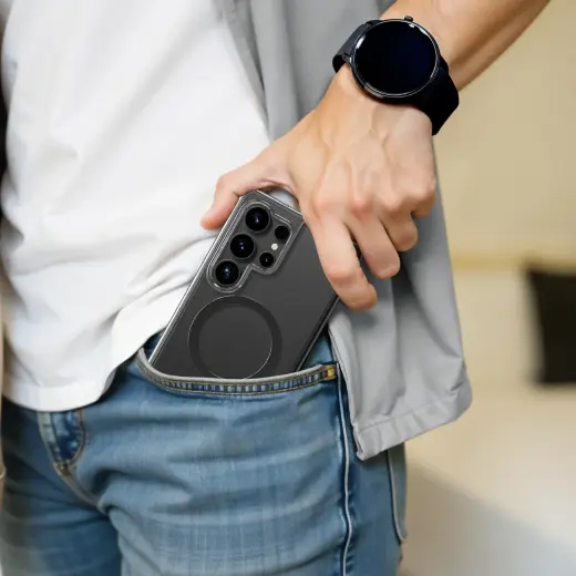 AmazingThing Minimal Mag Case with Magnetic Ring for Samsung Galaxy S25+ - Transparent Photo