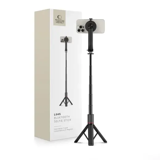 Tech-Protect L04S Bluetooth selfie stick with tripod up to 95cm and 360 head - black Фото num