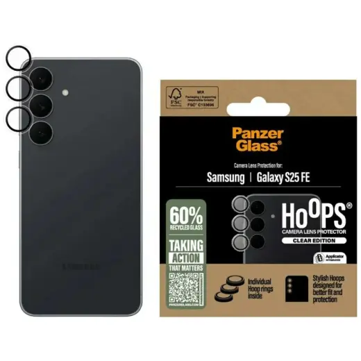 Szkło hartowane na obiektyw PanzerGlass   Hoops Lens Protector do Samsung Galaxy S25 FE przezroczysty