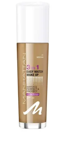 Manhattan, Easy Match 3 In 1, Liquid Foundation, 41, Mocha, SPF 20, 30 ml