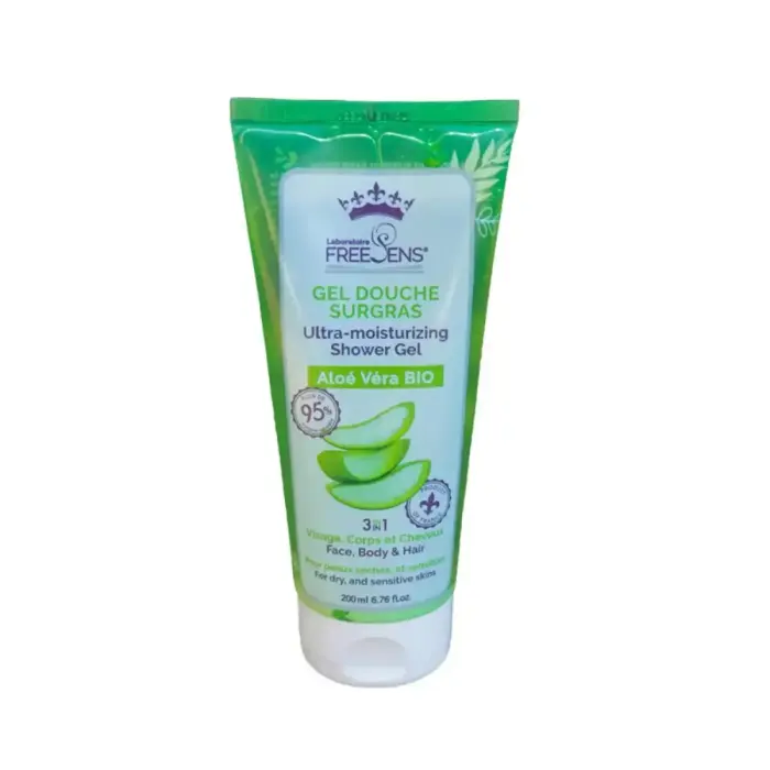 Laboratoire Freesens, Freesens, Organic, Aloe Vera, Hydrating & Cleansing, Shower Gel, Face, Body & Hair, Dry & Sensitive, 200 ml