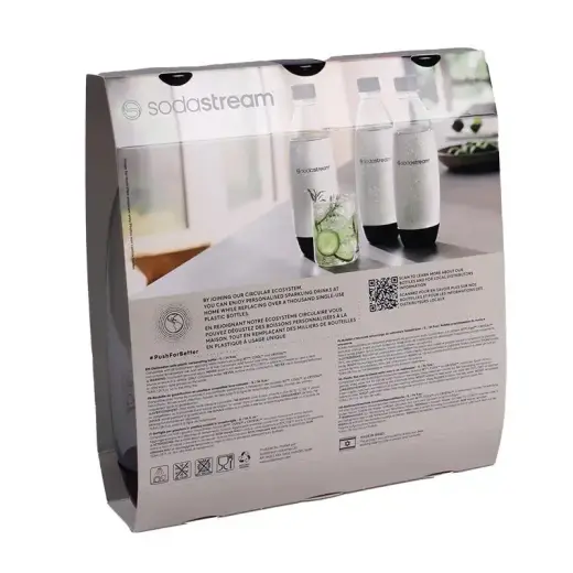 Sodastream PET Bottle Fuse (3 Bottles, 1L, black) (2260748) Фото num