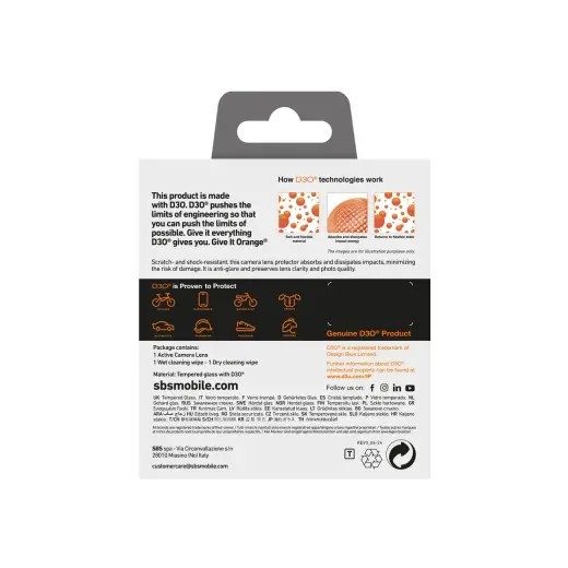SBS Active Camera Lens D3O Tempered Glass for iPhone 16 Pro | 16 Pro Max Camera Foto 3
