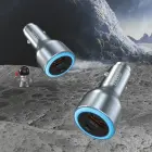 Dudao R4Ultra 120W Power Delivery Quick Charge LED Car Charger USB-A USB-C - Gray Foto 2