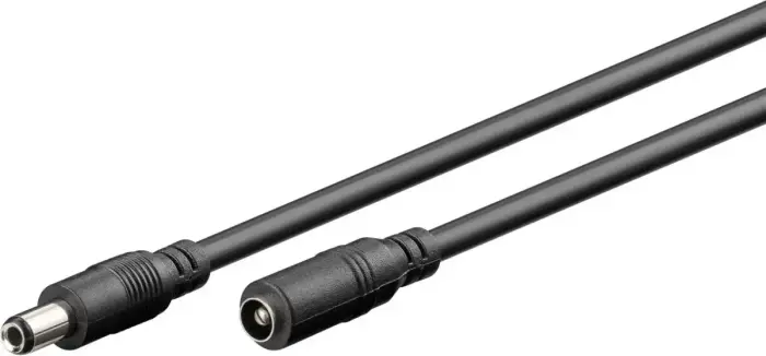 DC Extension Cable, 3m 5.5x2.5mm black 2x0.5 mm² max 24VDC 120W