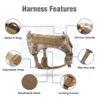 Dog harness TACTICAL size S brown — Foto 7