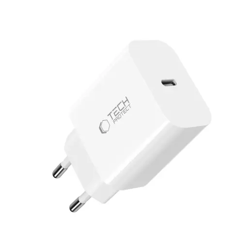 Tech-Protect NC20W Wall Charger with 100 cm USB-C | Lightning Cable - White Foto 4