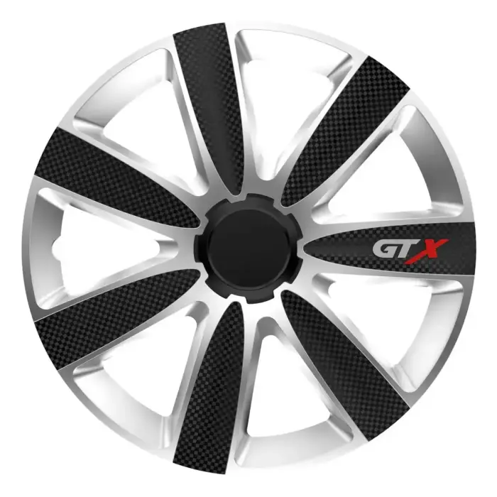 Колпак колеса GTX Carbon 16" чёрный с серебристым