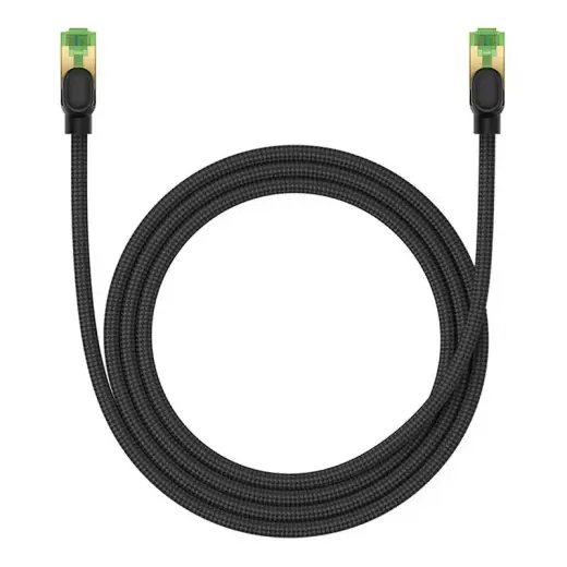 Pīts tīkla kabelis cat.8 Baseus Ethernet RJ45, 40Gbps, 1,5 m (melns) Foto 2