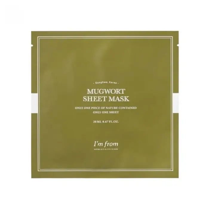 I'm From, Mugwort, Revitalizing, Hydrating, Sheet Mask, For Face, 20 ml
