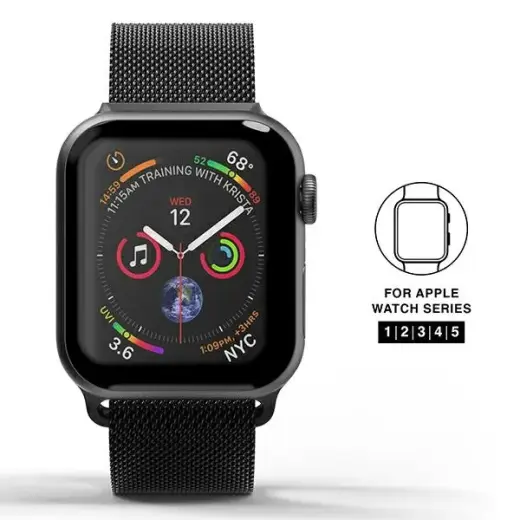 SuperDry Watchband Apple Watch 38|40|41 mm Series 4|5|6|7|8|SE|SE 2 Chainmail czarny|black 41681 Foto 4